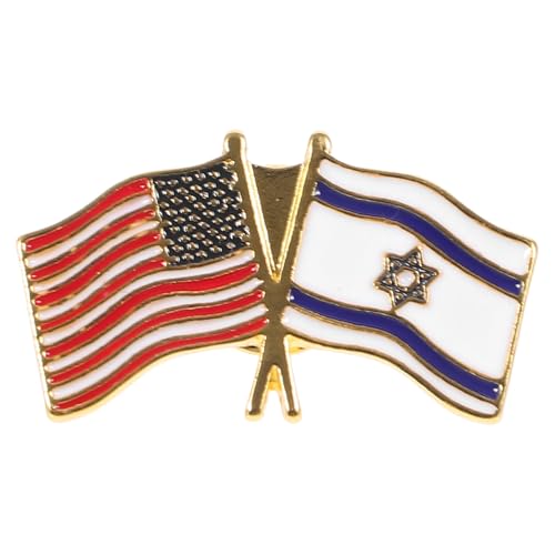 Healeved Metallbrosche Israel US Flagge Langlebiger Legierungs pin Dekorativ für Kleidung Hüte Taschen Vielseitig Sammelbar Patriotisches Accessoire für Festivals und Feiern von Healeved