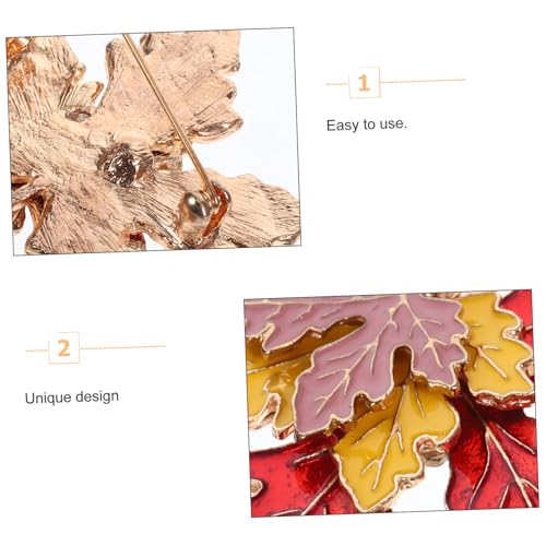 Healeved Metallic Maple Leaf Brooch für Kleidung Eleganter Ansteckpin mit Mehrlagigem Design für Thanksgiving Hüte und Schals Modisches Accessoire für Damen und Besondere Anlässe von Healeved