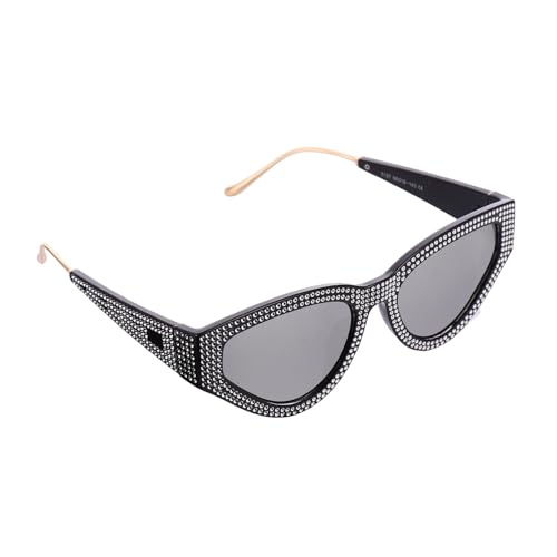 Healeved Metalrahmen Sonnenbrille Damen Dreieckig mit Kristallverzierung UV Schutz Leicht und Robust für Party und Alltag Stylish Fashion Eyewear von Healeved