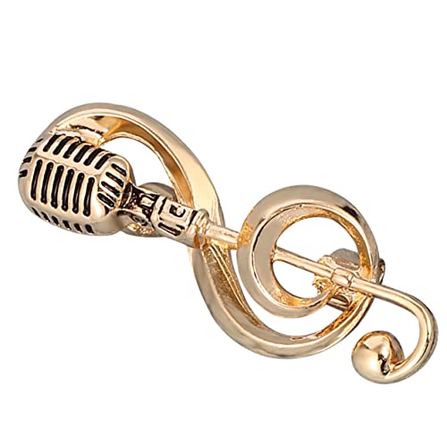 Healeved Mikrofon Musik Note Brosche Pin Für Damen Modeschmuck Kostüm Dekorative Anstecknadel Schmuck Für Hochzeit Party Geburtstag Konzert von Healeved