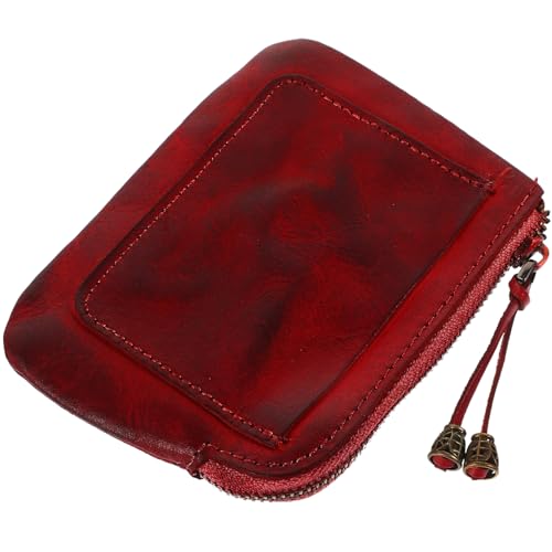 Healeved Mini-geldbörse Aus Rindsleder Mit Retro-Design Tragbare Münzbörse Für Damen Kleine Portemonnaie Zum Aufbewahren Von Kleingeld Bargeld Und Fahrkarten Langlebiges Und Praktisches von Healeved
