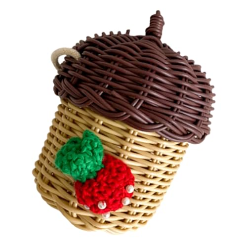 Healeved Mini Geflochtene Rattan Umhängetasche Damen Förmige Crossbody Bag Sommerliche Strohtasche mit Weichem Schulterriemen Stylische und Damentasche für Alltag und Dekoration von Healeved