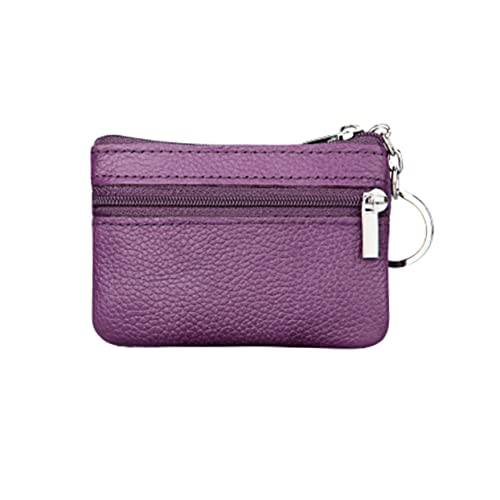 Healeved Mini -Handtasche Brieftaschen Münze Geldbeutel Geldbörse für Frauen Geldbörse aus PU-Leder Reißverschluss Brieftasche Kartenhalter für Damen süßes kleines Portemonnaie Violett von Healeved