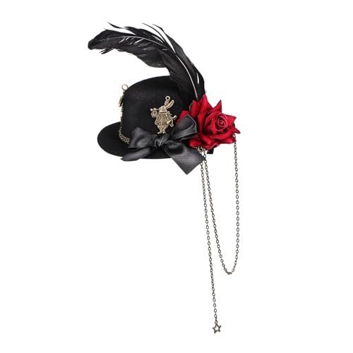 Healeved Mini-hut-haarspange Aus Metall Mit Rosen-blumen-design Für Frauen Tea Party Hut Clip Blumen-haar-accessoires Für Mini-party Und Geburtstagsanlässe von Healeved