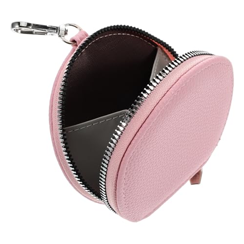Healeved Mini Münzbörse Damen Rundes Portemonnaie mit Glattem Reißverschluss Stylische Kleine Geldbörse für Münzen Schlüssel und Kleinteile Tragbare Mini Coin Purse in Rosa für Teenager und von Healeved