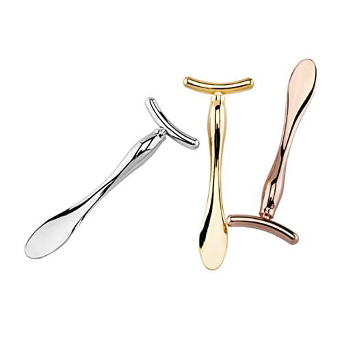 Healeved 2stücke Zinklegierung Augenmaske Spatel Förmiger Augenmassage-stick Makeup Löffel Für Augenpflege Rosa Für Bessere Cremeabsorption Und Schwellungsreduktion von Healeved