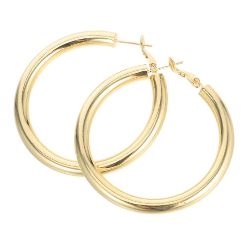 Healeved Minimalistische Runde Creolen Goldene Dicke Ohrringe für Damen Sichere Verschluss Leichter Eleganter Schmuck für Alltag Hochzeit und Vielseitige Outfits von Healeved