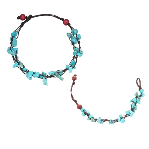 Healeved Modisches Fußkettchen Geflochtenem Seil mit Anhängern Kreatives Fußschmuck für Damen Stilvolle Fußkette für Strand und Alltag von Healeved