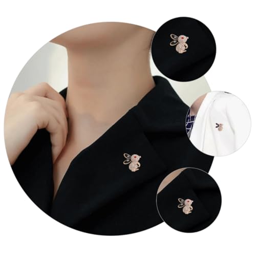 Healeved Modische Damen Brosche Kaninchenform mit Vollverzierter Strasssteinen Robuste Anstecknadel für Kleidung Schal Jacken und Taschen Geeignet für Hochzeit Party und Alltag von Healeved