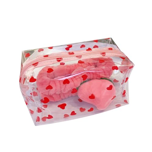 Healeved Pu- Kosmetik Und Kulturbeutel Transparent Und Tragbarer Make-up Organizer Für Und Mädchen Herz- von Healeved