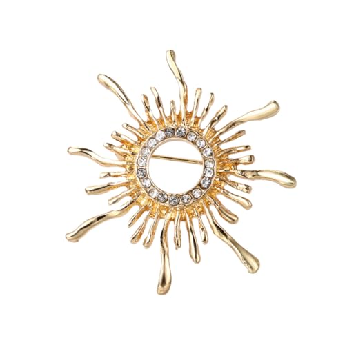 Healeved Modische Sonnenblumenbrosche mit Retro Design Goldfarbene Dekorative Anstecknadel Elegantes Accessoire für Damenkleidung Stilvoller Schmuck für Alltag und von Healeved