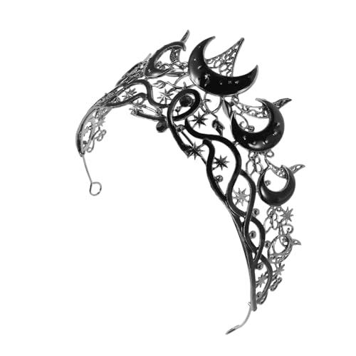 Healeved Moon und Stern Strass Tiara Haarreif Leichter Brautschmuck Hochzeit Stirnband Damen Krone für Partys Halloween Cosplay Vielseitiges Headpiece für Festliche Anlässe von Healeved
