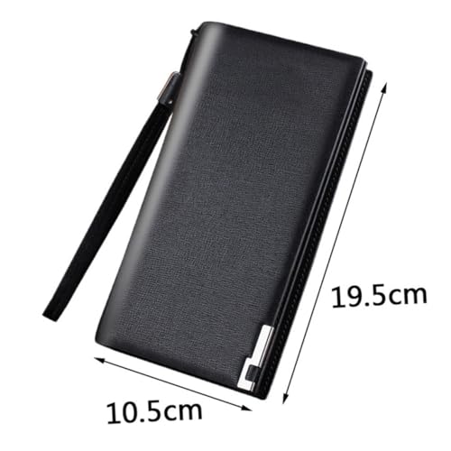 Healeved Multifunktionale Herren Geldbörse Lang mit Reißverschluss Große Kapazität für Karten Bargeld Münzen Sicher und Stylisch Schwarz für Alltag Büro und Besondere Anlässe von Healeved