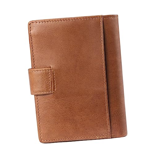 Healeved Multifunktionale Herren Geldbörse aus Echtem RFID Geschützt Vintage Stil Großer Kapazität Kartenhalter Portemonnaie Leichte Braune Clutch für Alltag und Besondere Anlässe von Healeved