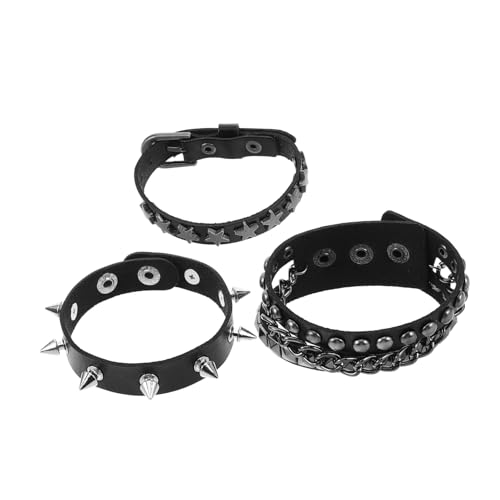 Healeved Nietenarmband Aus Kunstleder Mit Punk-design Rock-armreif Für Männer Und Frauen Gothic-armband Unisex-wickelarmreif Geeignet Für Bikerschmuck Und Alltagsoutfits von Healeved