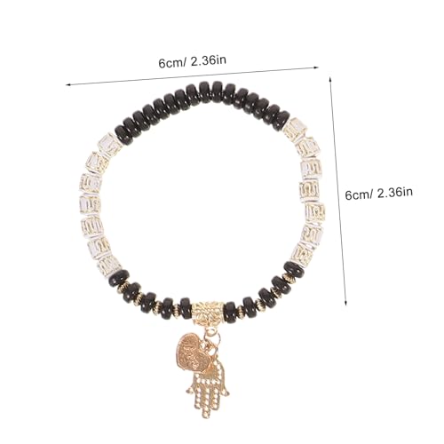 Healeved Multilayer Evil Eye Armband Damen Spirituelles Türkisches Schmuckstück Rice Beads Elastisches Boho Anhänger Armband Verstellbar Komfortabel für Verschiedene Handgelenkgrößen von Healeved