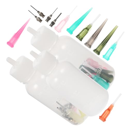 Healeved Nachfüllbare Pigmentflasche mit Leeren Flaschen und Präzisions nadeltüllen Auslaufsicher Multifunktional für DIY Bastelkleber und Kunstprojekte von Healeved