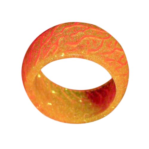 Healeved Nachtlicht Ring für Damen Kleiner Glänzender Kreativer Rissring Lustiger Ring für Partys Reisen und Alltag Langlebiges Harzmaterial Stylischer Damenring von Healeved
