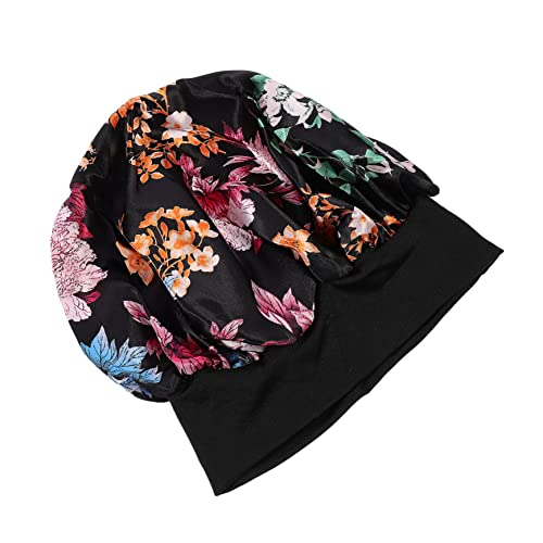 Healeved Nachtmütze afrikanische kopfwickel Kopftuch aus Seide für Damen satiniertes Haar Chemokappen Nachtkopfmütze curly hair care haarhaube Nachtschlafhaube Haarausfall Stoff Colorful von Healeved