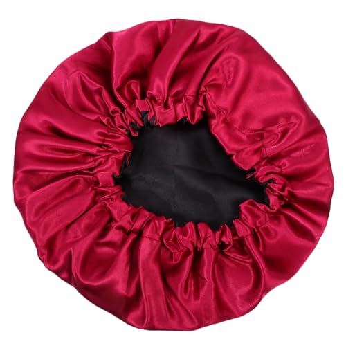 Healeved Nachtmütze aus Satin Hut machen Chemo Damenhüte silk cap for sleeping silk sleeping cap Haube zum Schlafen Haarhaube Schlafmütze Knopf Haarkappe Duschhaube Mutter 100% Polyester von Healeved