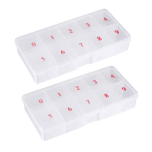 Healeved Nail Art Aufbewahrungsbox 2 Stück Große Kapazität Kunststoff Nagelhalter Dekorationen Organizer Abdeckung von Healeved