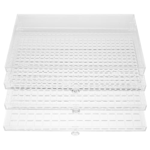 Healeved Nail Charm Organizer Box: Transparenter Acryl-Organizer mit mehreren Fächern und 3 Schubladen für Strasssteine, Perlen, Nagelkunstzubehör von Healeved