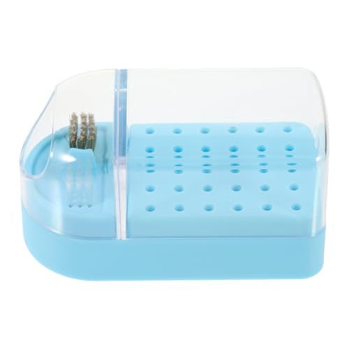 Healeved Nail Drill Bits Storage Box Slots Organizer Für Nagelbohrer Mit Reinigungsbürste Transparente Aufbewahrungsbox Für Nagelkunst Und Maniküre Blau von Healeved