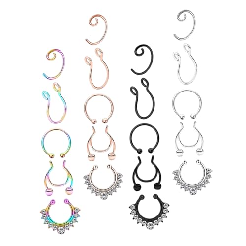 Healeved Nasenring No Piercing Nasenklammer Damen Nasenclip Schmuck Langlebig Sicher für Haut Modisch Festival von Healeved