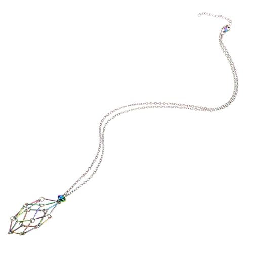 Healeved Natürlicher Anhänger Halter Metallkäfig Schmuckanhänger mit Verstellbarem Band Leichter Edelstein Halter für Damen Einzigartiger Schmuckhalter für Kreative Halsketten von Healeved