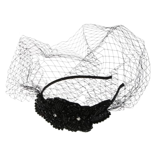 Healeved Mesh-kopfschmuck Damen -design Kopfbedeckung Für Partys Festivals Leichte Kopfbedeckung Mit Mesh-details Für Ponyfrisuren Schwarz von Healeved