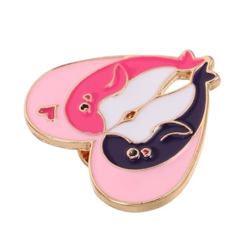 Healeved Niedliche Delfin Brosche Herzförmige Anstecknadel Dekoratives Abzeichen Aus Metalllegierung Für Damen Und Mädchen Hüte Mäntel Rucksäcke Pullover Dekorationen von Healeved