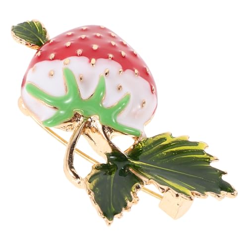 Healeved Niedliche Erdbeer Brosche Anstecknadel mit Sicherem Verschluss Langlebiges Emaille Design für Kleidung Taschen Hüte Modisches Accessoire für Vielseitige Anlässe von Healeved