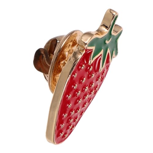Healeved Niedliche Erdbeer brosche Anstecknadel Cartoon Design Leicht Tragbar Modisch Für Frauen Mädchen Kleidung Taschen Dekoration von Healeved