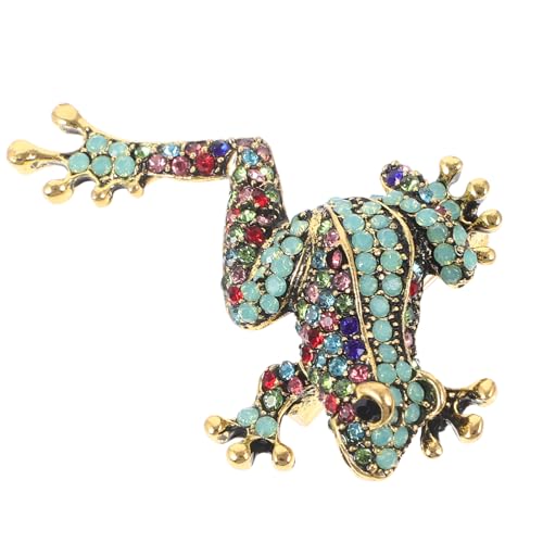 Healeved Niedliche Froschbrosche aus Metall Langlebige Emaille Anstecknadel Modische Brustnadel für Damen Vielseitige Kleidungspins für Jacken Schals Hüte Geschenk für Familie und Freunde von Healeved