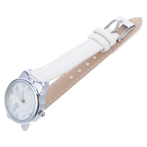 Healeved Niedliches Katzenmuster Quarz Armbanduhr für Mädchen Metall Gehäuse und PU Armband Präzise Zeitmessung für Schule und Freizeit von Healeved
