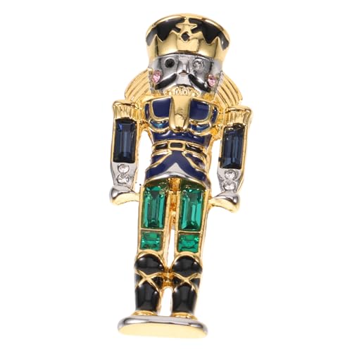Healeved Nussknacker Brosche Für Damen Süßes Party Revers Für Herren Goldfarben Nussknacker Revers Brosche Schmuck Broschen Legierung von Healeved