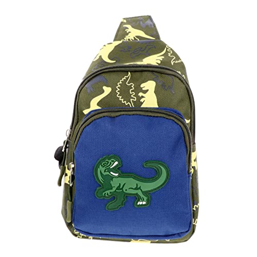 Healeved Nylon Junge Mädchen Tasche Cartoon Dinosaurier Brusttasche Umhängetasche Mit Verstellbarem Träger Und Metallreißverschluss Für Junge Mädchen von Healeved