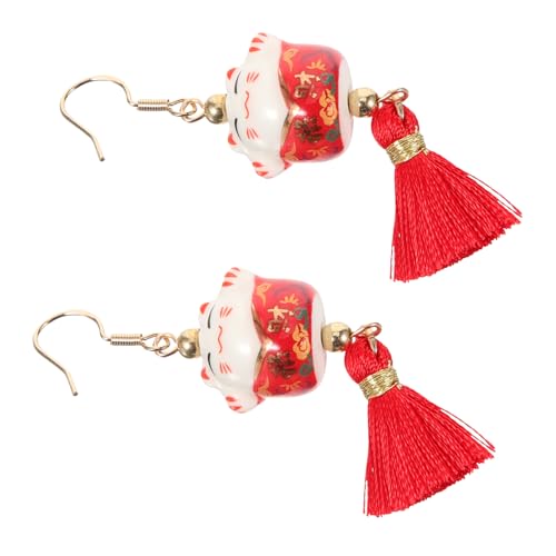 Healeved Ohrringe Damen Katzenohrringe Mädchen Ohrhänger Ohranhänger Ohrschmuck Niedliche Baumelnde Ohrringohrringe Katzenohrringe Für Mädchen Polyester Flow Comb Gelb von Healeved