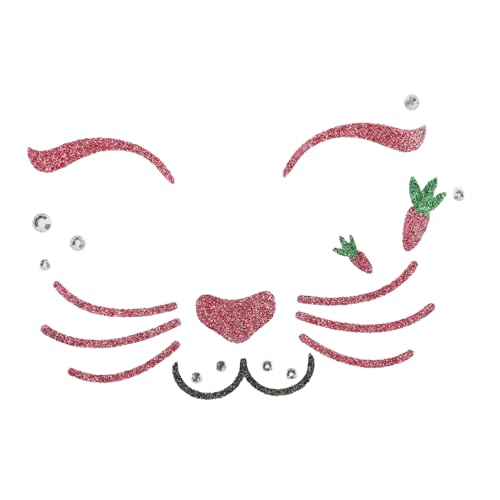 Healeved Osterhasen-gesichtsaufkleber Kaninchen-gesichtsaufkleber Glitzer-hasen-aufkleber Temporärer Hase Gesichtsaufkleber Zum Basteln Party-zubehör Funkelnder Hase Tier-aufkleber Ostern-d von Healeved