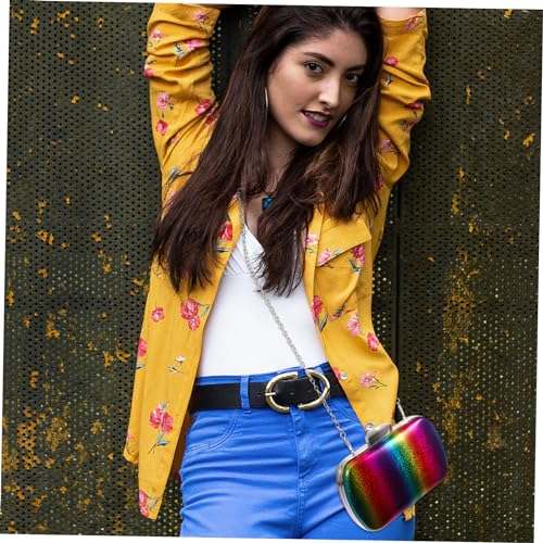 Healeved PU Clutch Tasche Damen Farbverlauf Regenbogen Abendtasche Handtasche Vielseitig für Party Hochzeit Alltagsgebrauch von Healeved
