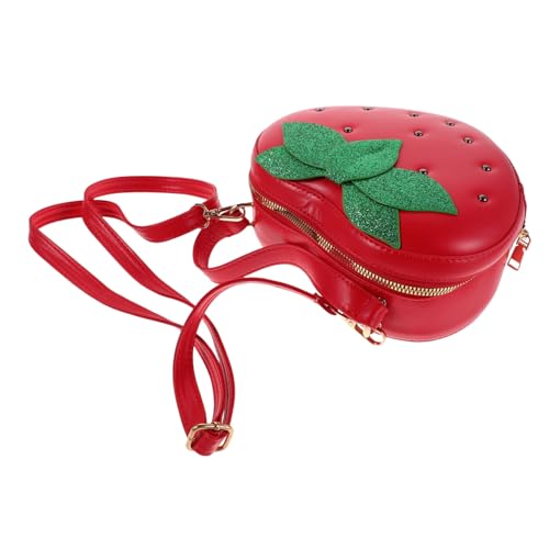 Healeved PU Kunstleder Erdbeer Crossbody Tasche für Mädchen Verstellbarer Schultergurt Vielseitige Tragemöglichkeiten als Handtasche Robuste Kindertasche mit Süßem Früchtemotiv für von Healeved
