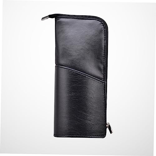 Healeved PU Leder Kosmetiktasche Schwarz mit Reißverschluss Tragbarer Makeup Pinsel Organizer Leicht Langlebig Kompakt für Reise und Alltag Geräumig und Übersichtlich Makeup Werkzeug von Healeved
