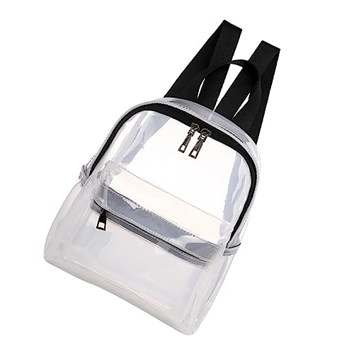 Healeved PVC-Rucksack Durchsichtig Umhängetasche Für Mädchen Durchscheinender Rucksack Lässiger Damenrucksack wasserdichte Schultertasche Leichter Tagesrucksack Für Reisen Und Einkäufe Weiß von Healeved