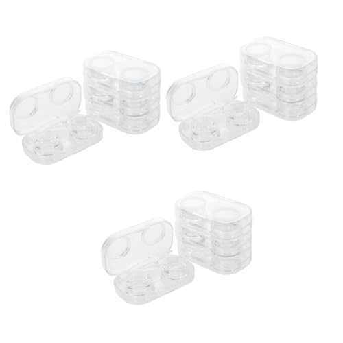 Healeved Packung Mit 12 Stück Kontaktlinsenbehälter Kofferhalter sauberer Fall klarer Behälter süße Kontaktfälle brillenbox brillenetui Kontaktlinsen-Organizer Kosmetiklinsen-Organizer p.s von Healeved