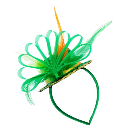 Healeved Patrick's Day Haarreif mit Shamrock und Kleinem Dekorativem Hut Rutschfester Kopfschmuck für Party und Kostüm Festliches Accessoire für Karneval und Fotoshootings von Healeved