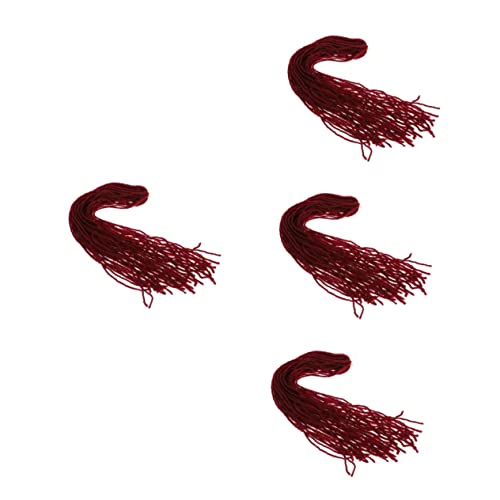 Healeved 4stücke Fake Dreadlock Extension Haarteil Für Damen Und Handgefertigte Doppelseitige Dreadlocks Weinrot Leicht Und Stylisch Für -partys Und Alltagsmode von Healeved
