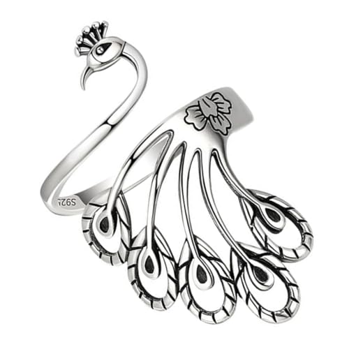 Healeved Pfauenring Offener Ring Für Frauen Zarter Fingerring Aus Vintage Stil Als Strickring Für Häkelprojekte Einzigartiger Damenschmuck von Healeved