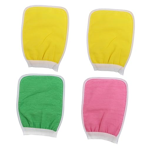 Healeved Peeling-handschuhe Körperpeeling-handschuh Spa-handschuh Zum Entferner Abgestorbener Haut Doppelseitiger Handschuh Für Männer Und Frauen Zufällige Farbe 4 Stück von Healeved
