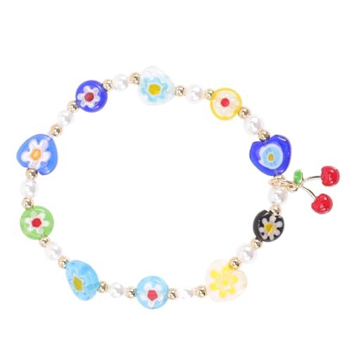 Healeved Perlenarmband Damen Kirsche Armband Beaded Schmuck Charm Frucht Design Freundschaftsarmband Komfortabel Elegant Für Frauen Mädchen von Healeved