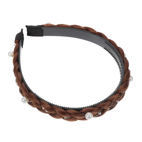 Healeved Perlenbesetztes Flecht Haarband mit Rutschfester Passform Modisches Stirnband für Damen Synthetisches Fischgrätenzopf Design für Partys Hochzeiten und Alltagsmode von Healeved